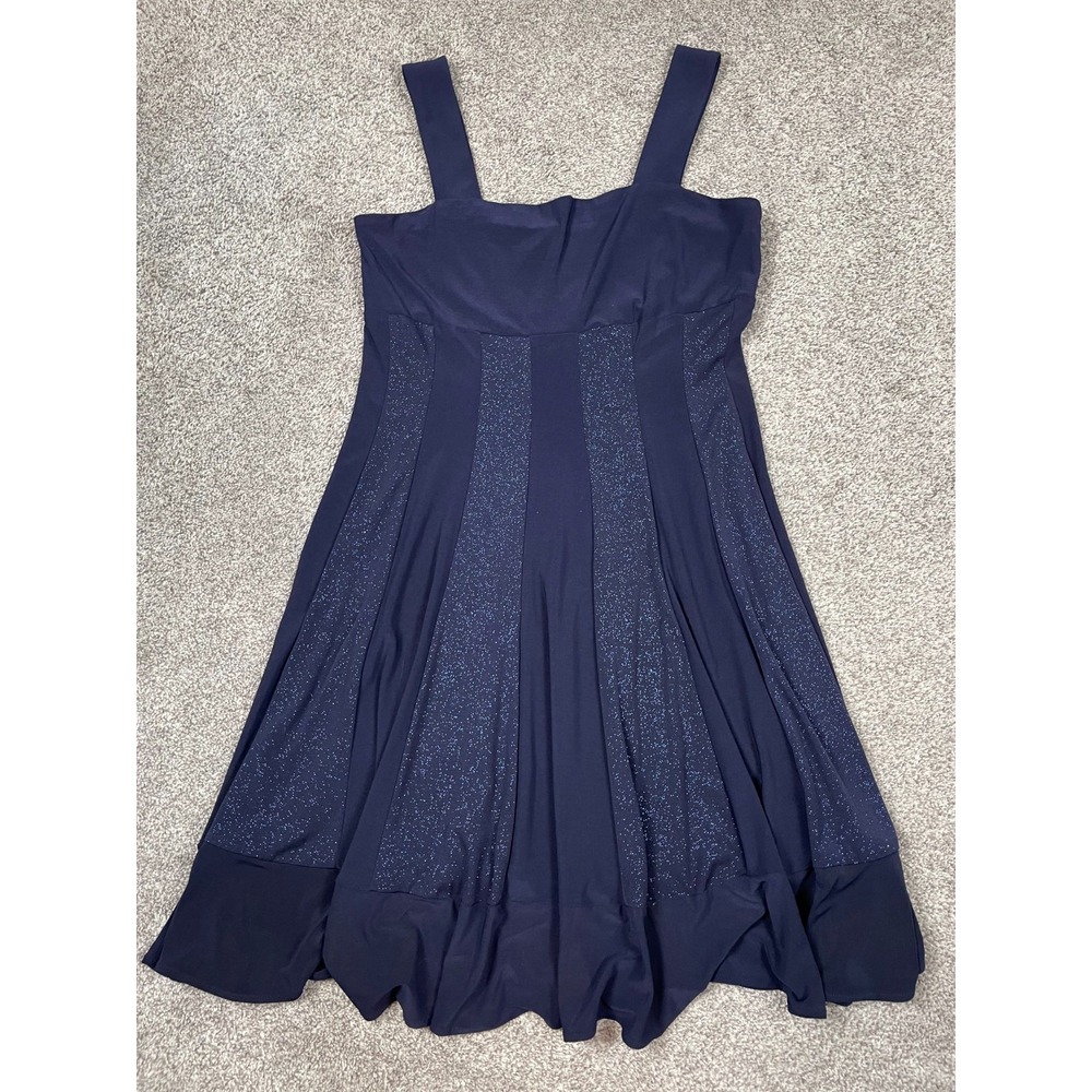 Vintage R&M Richards Dress Womens 10 Blue Sparkle Tank Stretch 90s Y2K Stretch